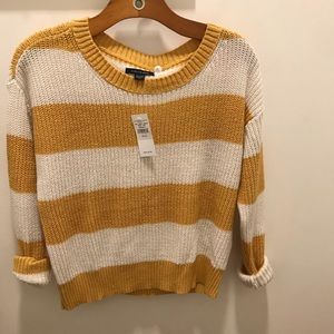 American Eagle Yellow and white striped sweater
